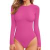 Long Sleeve Bodysuit for Women Casual Tummy Control Crew Neck Tops Fall Stretchy Basic Slim Fit Body Suit Tops
