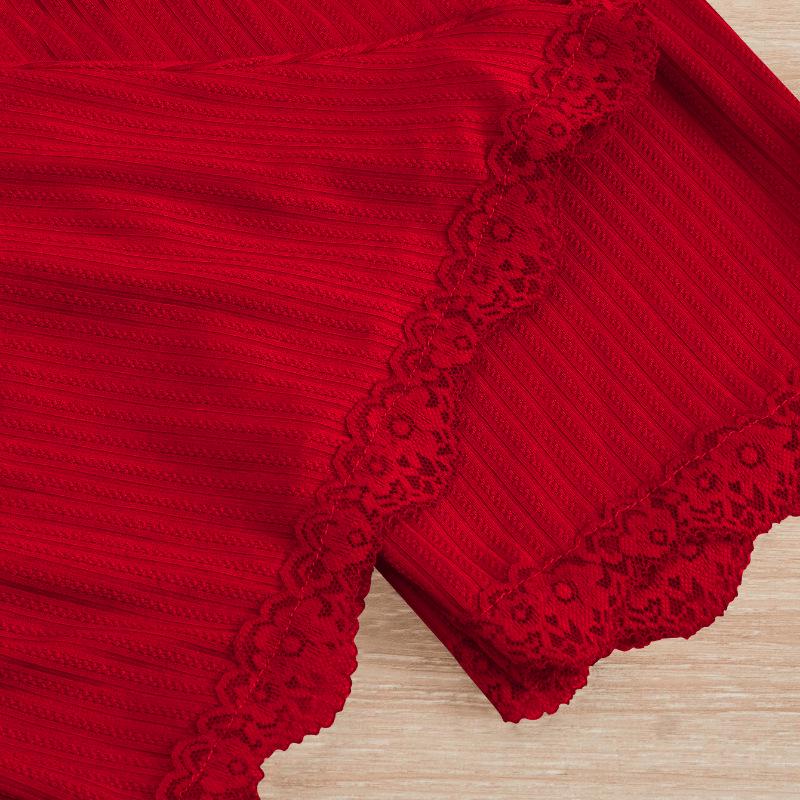 Популярный женский кружевной пижамный комплект: Комплект из трех предметов: шорты, длинные брюки и майка – Сексуальная домашняя одежда