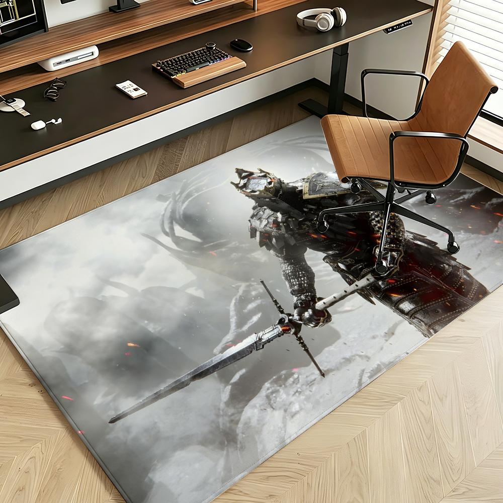 Game G-Godfall Floor Mat Soft Flannel Floor Mat Suitable for Entryways, Living Rooms, Bedrooms, and Bathrooms