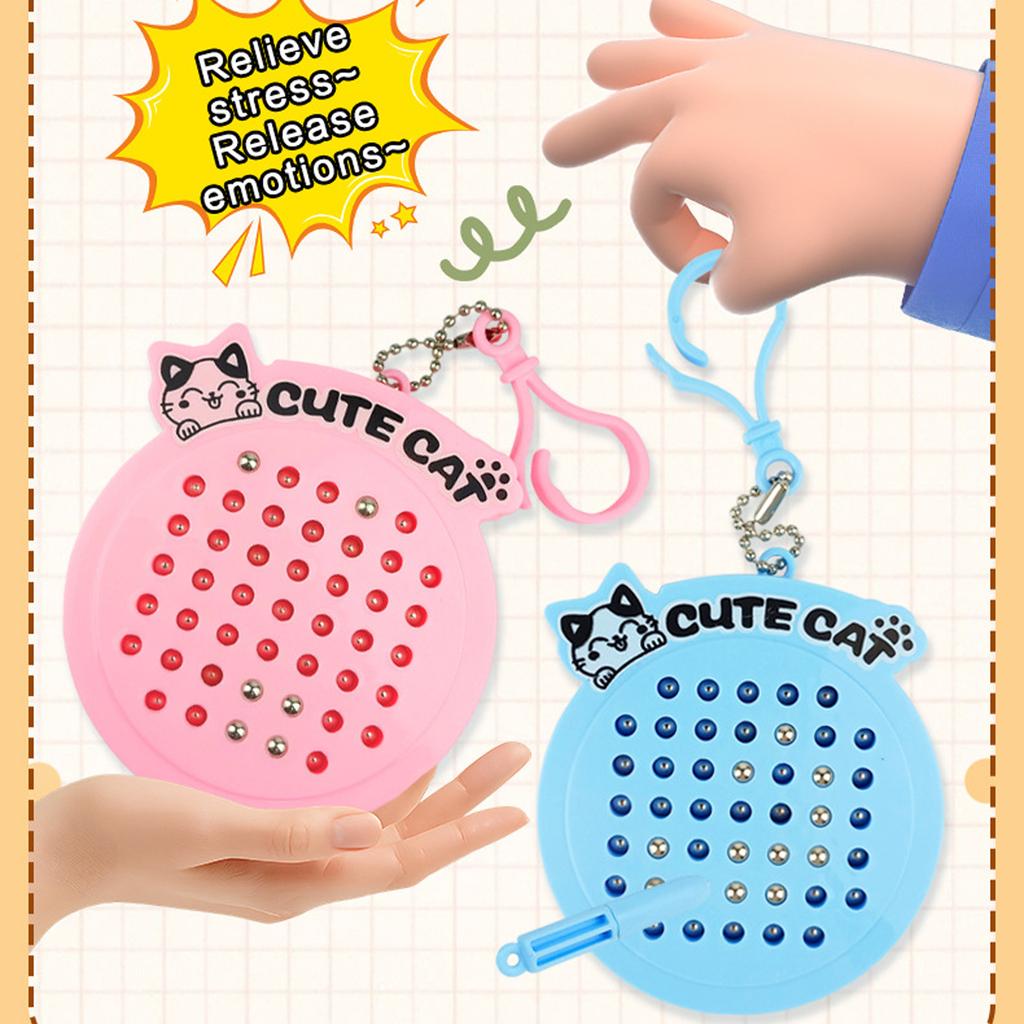 Брелок Магнитная доска для рисования для кошек Игрушка для досуга Подвеска для сумки Забавный брелок Подвеска в виде мультяшного кота Ювелирные изделия Модные аксессуары Креативный подарок