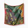 Famous Oil Painting Twill 100% Silk Scarf Fashion Bandana Women Scarf Wraps 53cm Square Scarves Hijab Head Scarf Neckerchief