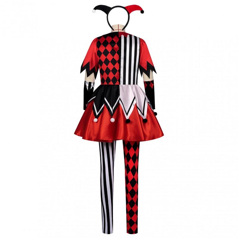 Womens Halloween Circus Clown Costume Dress Stage Performance Carnival Party