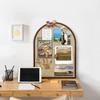 Large Cork Board Alternative, 23.6" x 31.5" Arch Felt Bulletin Board with 20 Wooden Pushp & Safe Removable Adhesive Tabs, Display Board for School,