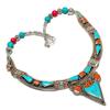 Nepali Tibetan Buddhist Necklace Natural Turquoise Coral 18" Boho Gift NN 989