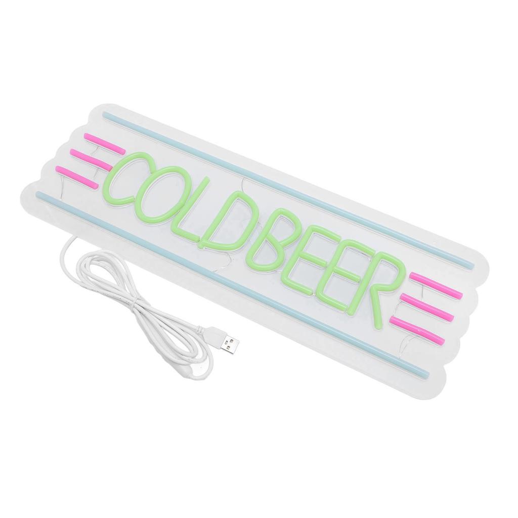 Cold Beer LED Neon Sign Dimmable Hangable Cold Beer Neon Light Sign for Bar Pub Home Decor