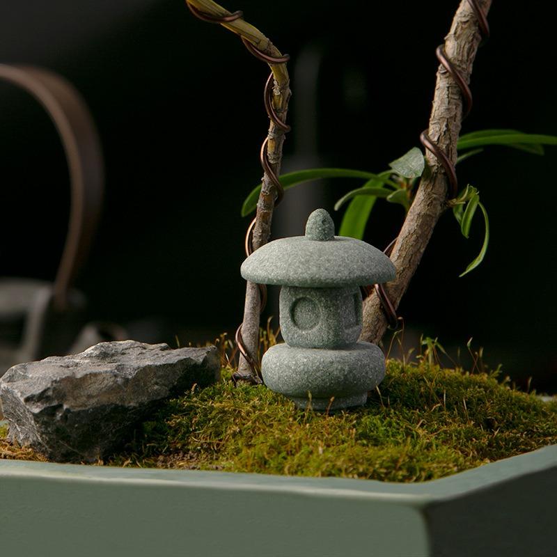 Миниатюрная пагода-фонарь, статуэтка Будды, украшение для сада фей на открытом воздухе, для микроландшафтного двора, аквариума, бонсай, дзен-украшения