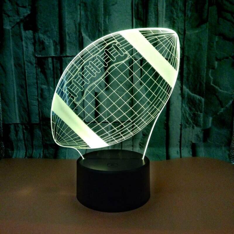 Rugby 3D Illusion LED Touch Lamp Colorful Touch Night Light Bedroom