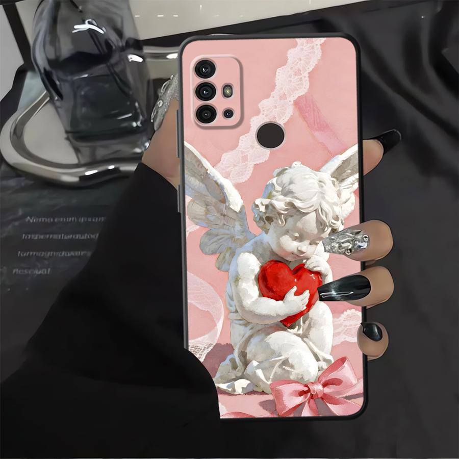 Милый чехол-бампер Ангел для Motorola Moto G51 G73 G50 G32 Edge 20 Pro 30 Lite G71 G22 Edge40 G52 G53 G30 G60s