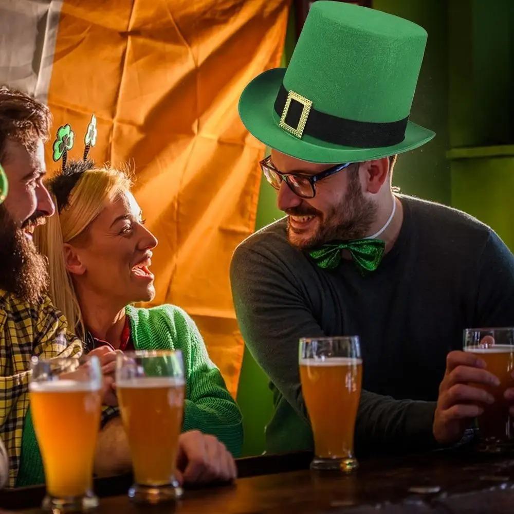 Black Ribbon Leprechaun Hat Unisex St. Patrick's Day Costume St. Patrick's Day Green Hat  Women