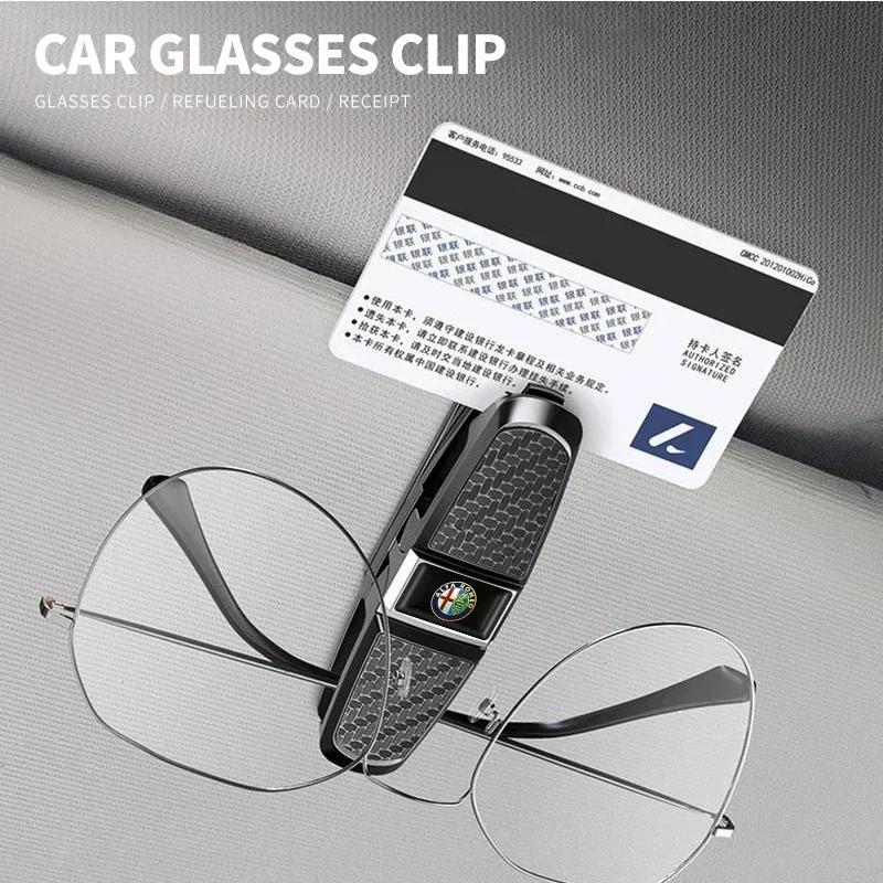 Car Glasses Case Car Sun Visor Glasses Holder Sunglasses Clip For Alfa Romeo Giulia Stelvio Junior Tonale 33 Stradale 4C Giu ofh853