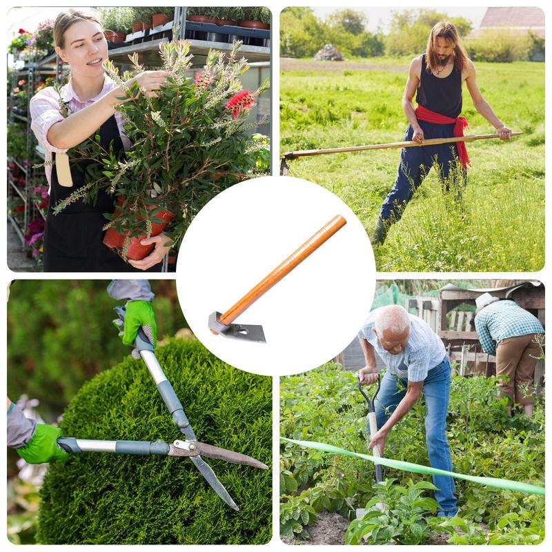 Садовая маленькая мотыга с деревянной ручкой, бытовая мотыга для цветов, садовая мотыга, уличный сельскохозяйственный инструмент, инструмент для прополки и рыхления почвы