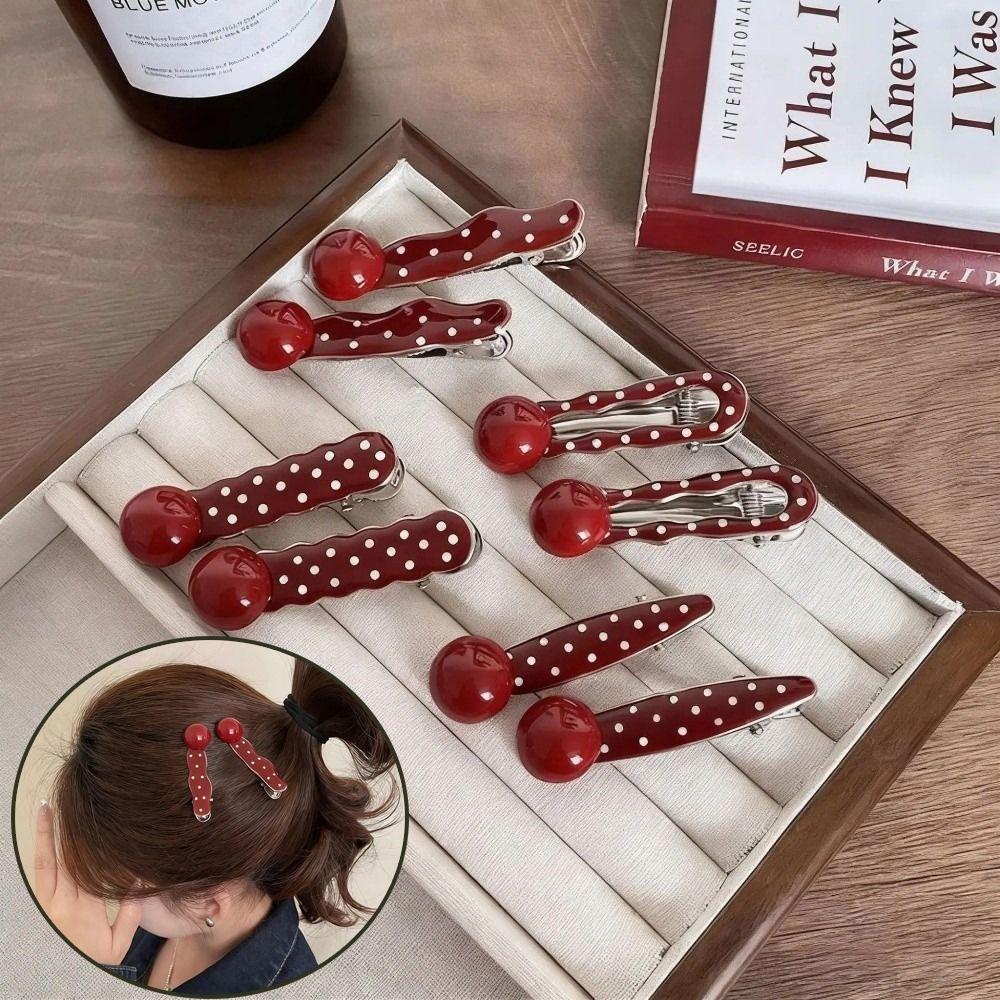 Seamless Hair Barrettes Polka Dot Hairpin Sweet Bangs Clip for Women Girls
