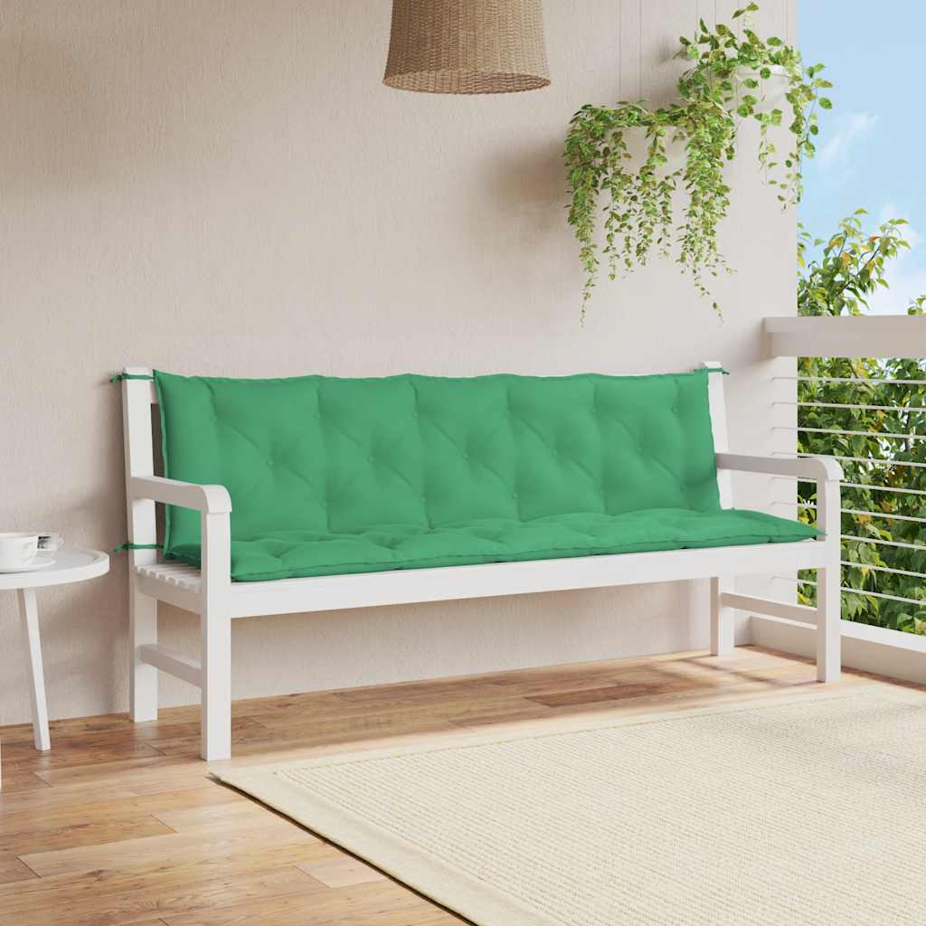 Garden Bench Cushion Green 180x(50+50)x7 cm Oxford Fabric