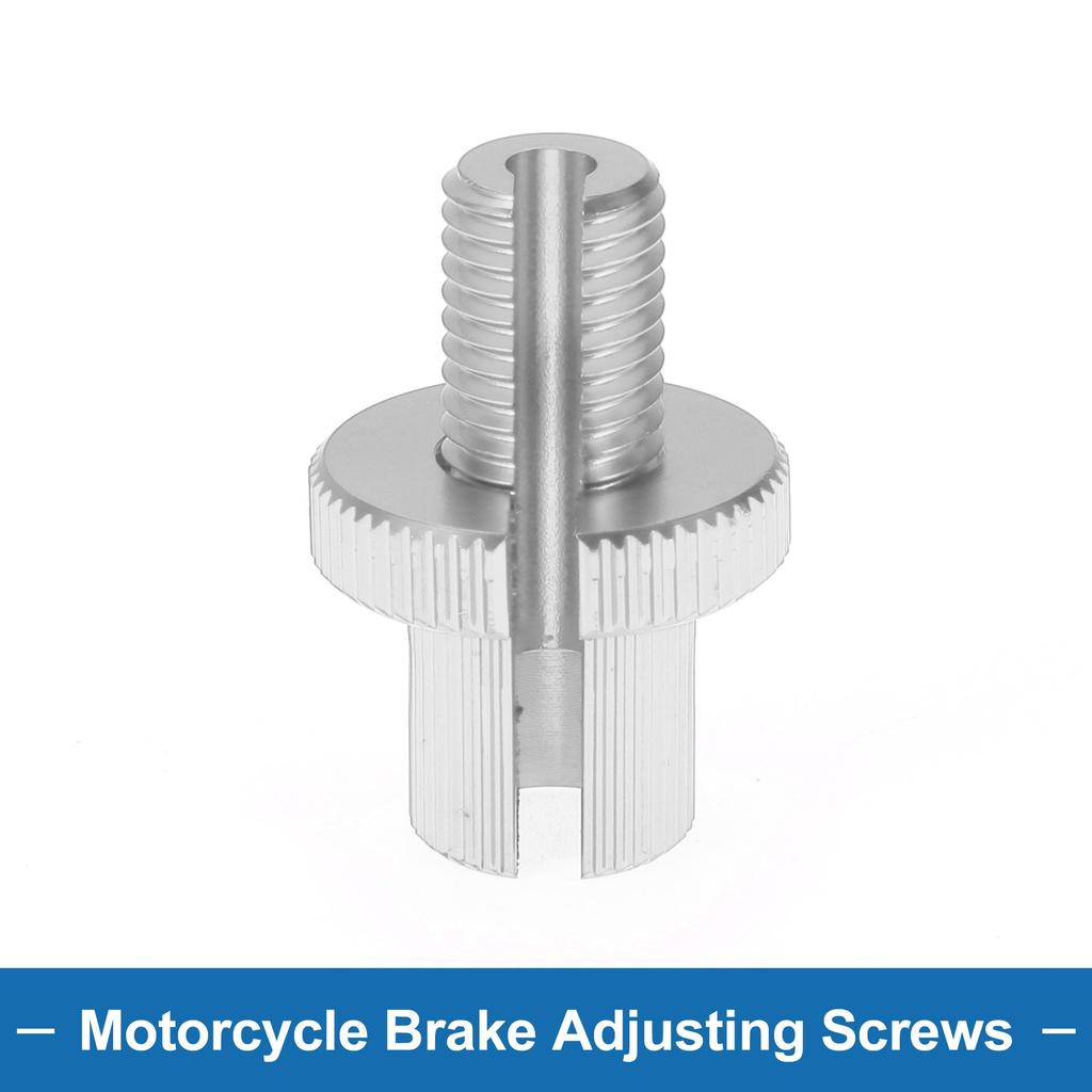 A ABSOPRO Motorcycle Brake Lever Ballet Adjuster Screw M10 Motorcycle Brake Adjustment Screw Silver Tone 2pcs