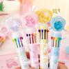 Back To School Season 5pcs 0.5mm Cartoon Creative Multi-color Pen Girl Heart Mermaid Dolphin Shape Ten-color Pen Student Stationery Gift Hand Account