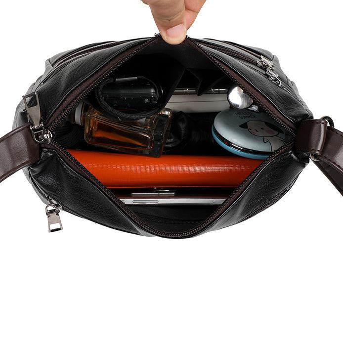 WTEMPO Многослойные женские сумки из текстурированной искусственной кожи, всесезонные сумки-мессенджеры большой вместимости, мягкие однотонные сумки на плечо