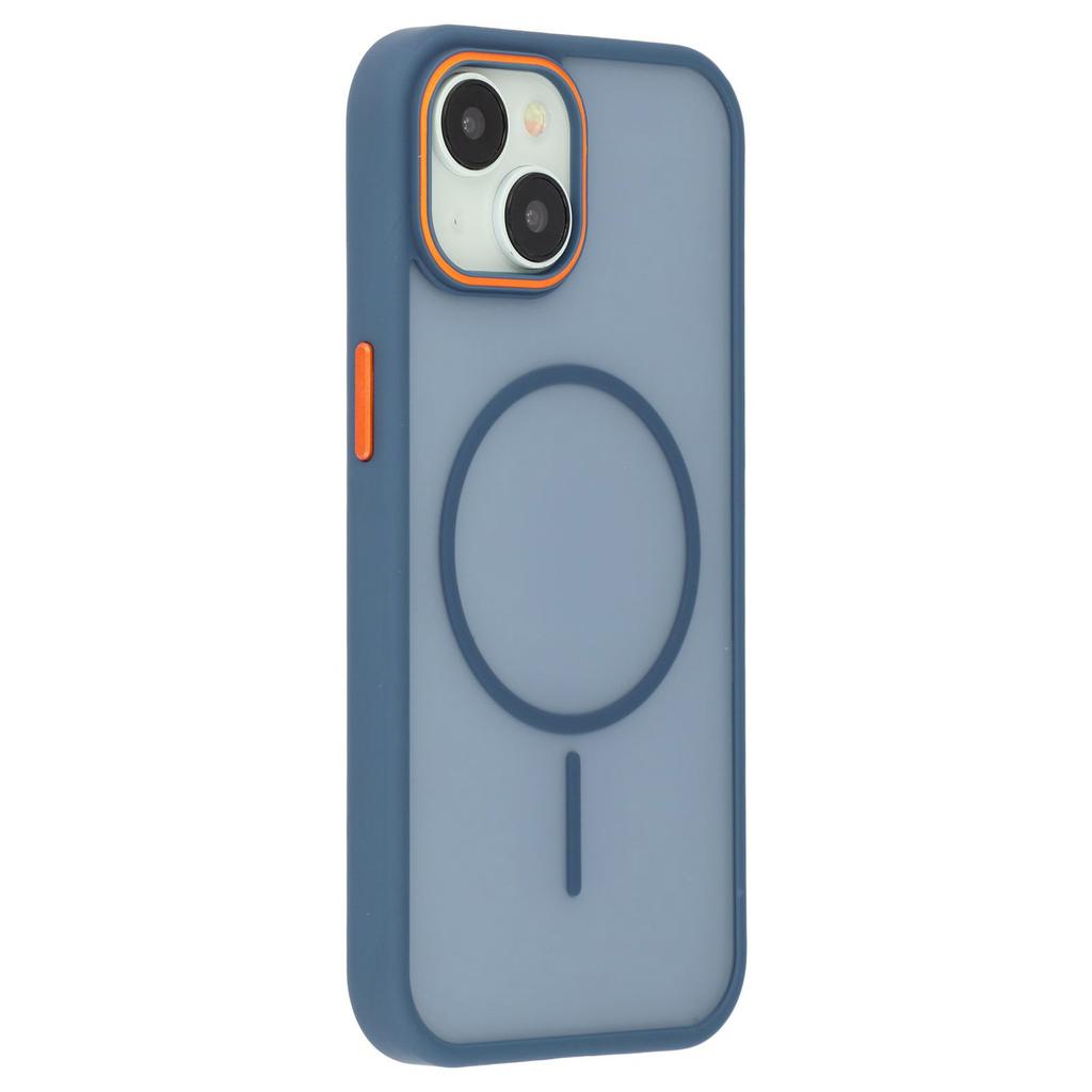 For iPhone 14 Plus Magnetic Case Skin Touch TPU+PC Phone Back Cover