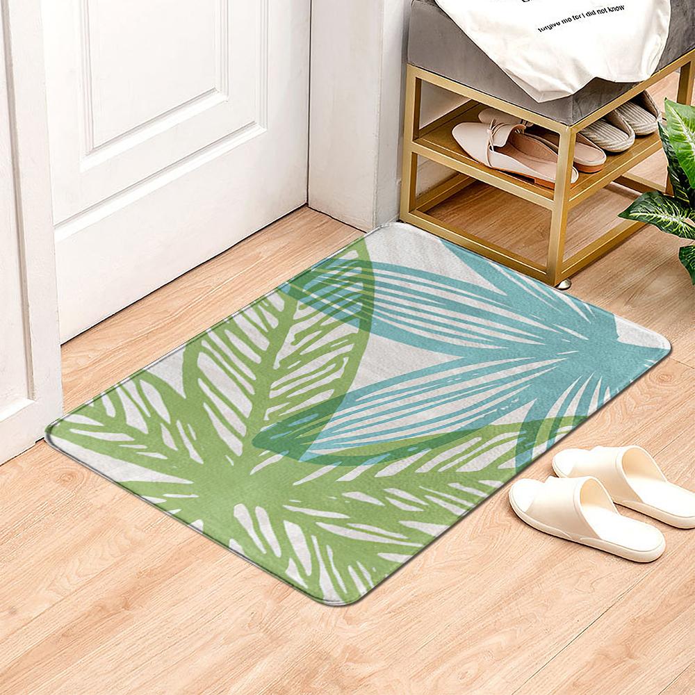 Коврик с рисунком тропических растений, дверной коврик, домашний впитывающий коврик, влагостойкий для крыльца, спальни
