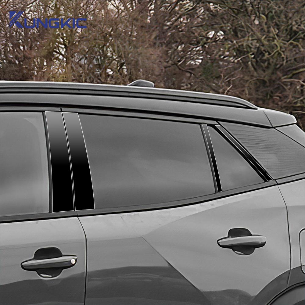 Interior B-Pillar Sticker for Peugeot 2008 2020-2025 - Glossy Black or Carbon Fiber