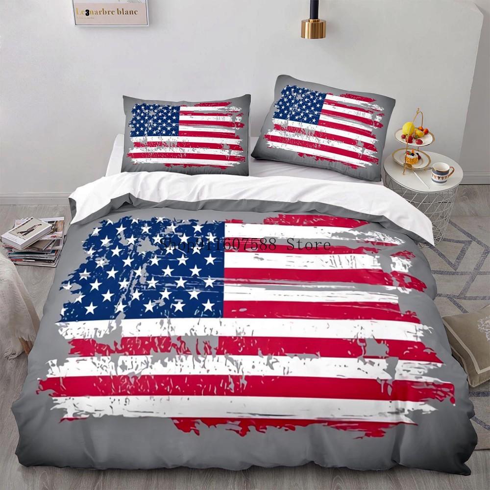 Комплект пододеяльника с национальным флагом размера кинг, креативный комплект постельного белья с американским флагом для подростков и взрослых, пододеяльник из микрофибры, ретро комплекты для кровати