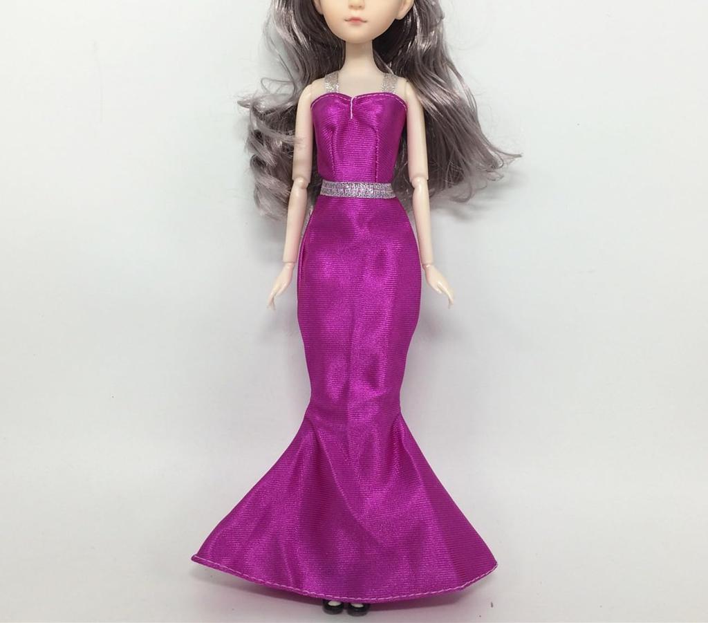ALZEU Doll Dress 12 Inch Action Figure Female Outfit Dress-up (Dark Purple)