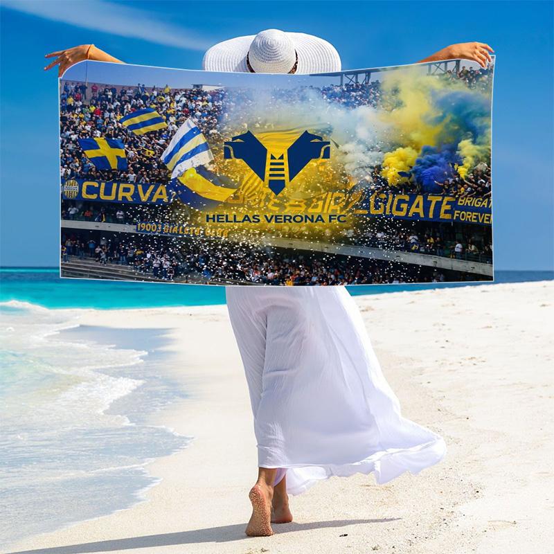 Пляжное полотенце с принтом Hellas Verona Fc, Большое, Мягкое, Быстросохнущее, для Пляжа, Кемпинга, Плавания