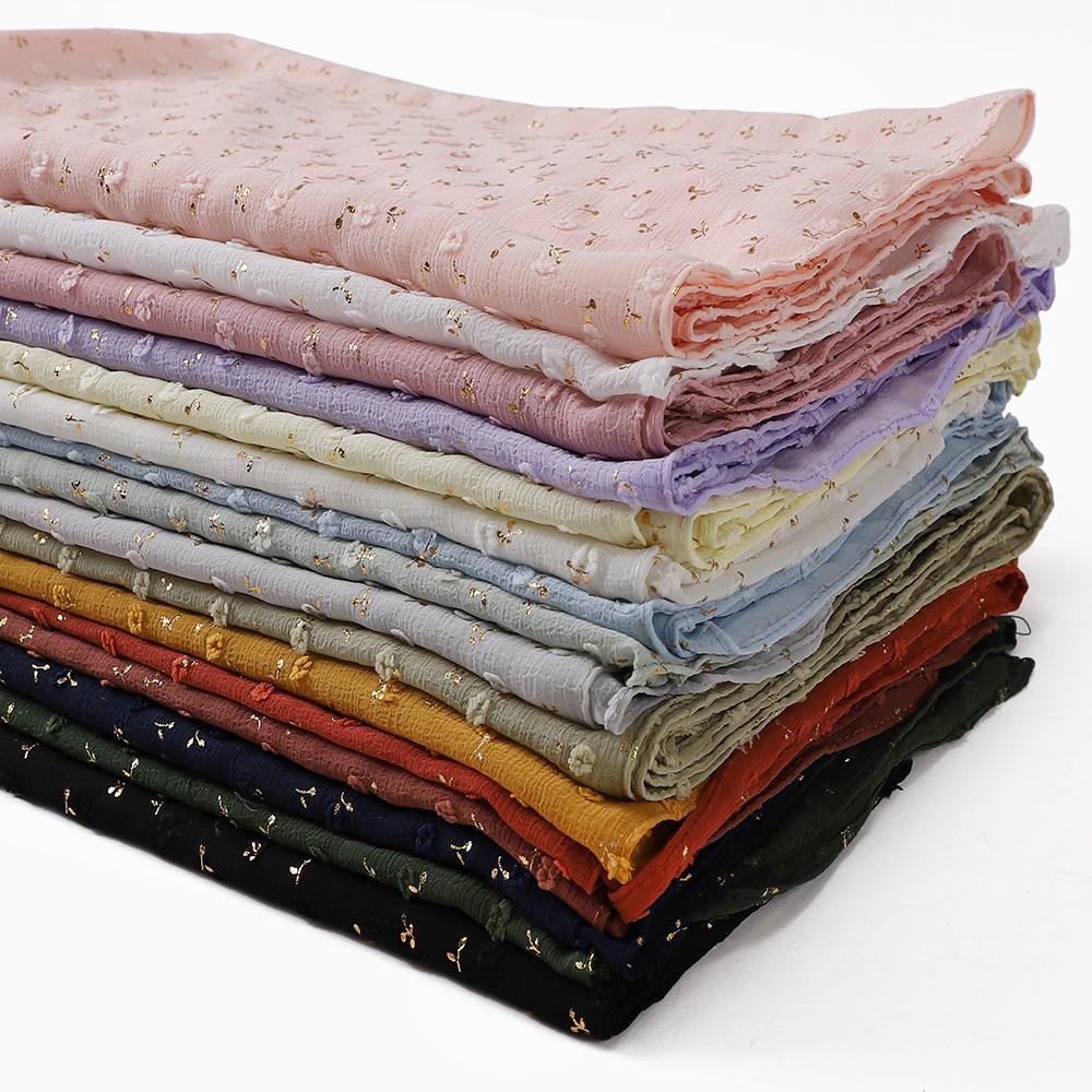 Шарф с жемчугом и штампами из шифона для женщин, однотонный хиджаб для головы, головной платок, однотонные шали, повязка на голову, Foulard Femme, мусульманский хиджаб