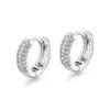 Unisex Hip-Hop Zircon Diamond Hoop Earrings - Round, Micro-Inlaid, Personalized Design