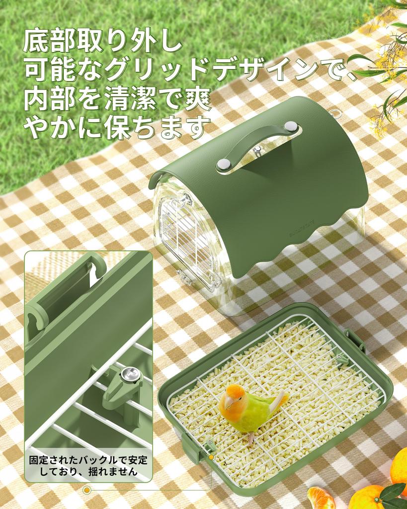 BUCATSTATE Travel Cage, Bird Cage, Bird Cage, Portable, Ventilated, Transparent Shade, Stylish, Handbag/Shoulder Bag, 2-Way Type, for Small Animals su