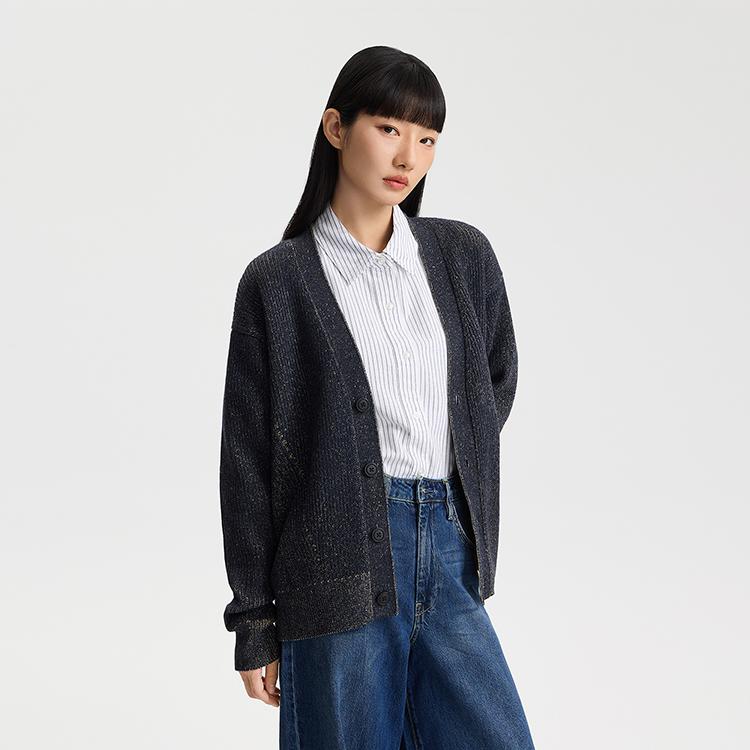 Lee Sweaters Unisex V-neck Moderate Cardigan LUT010830209147A