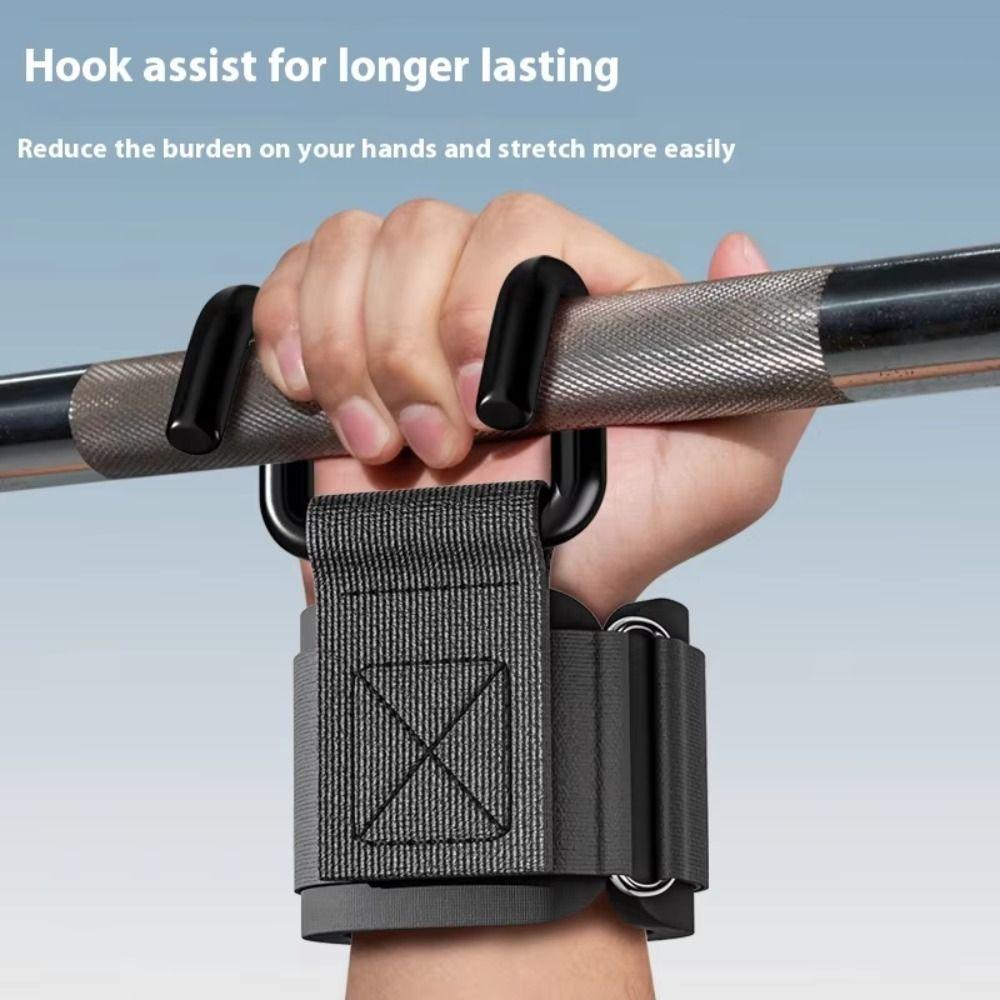 2 шт. Ремни для силовых тренировок и тяжелой атлетики, черные крюки для тренировки силы запястий для занятий в зале