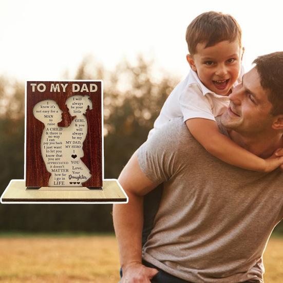 Daughter To Dad Wood Hug Sign Meaningful Ornaments Thank You Dad Plaque