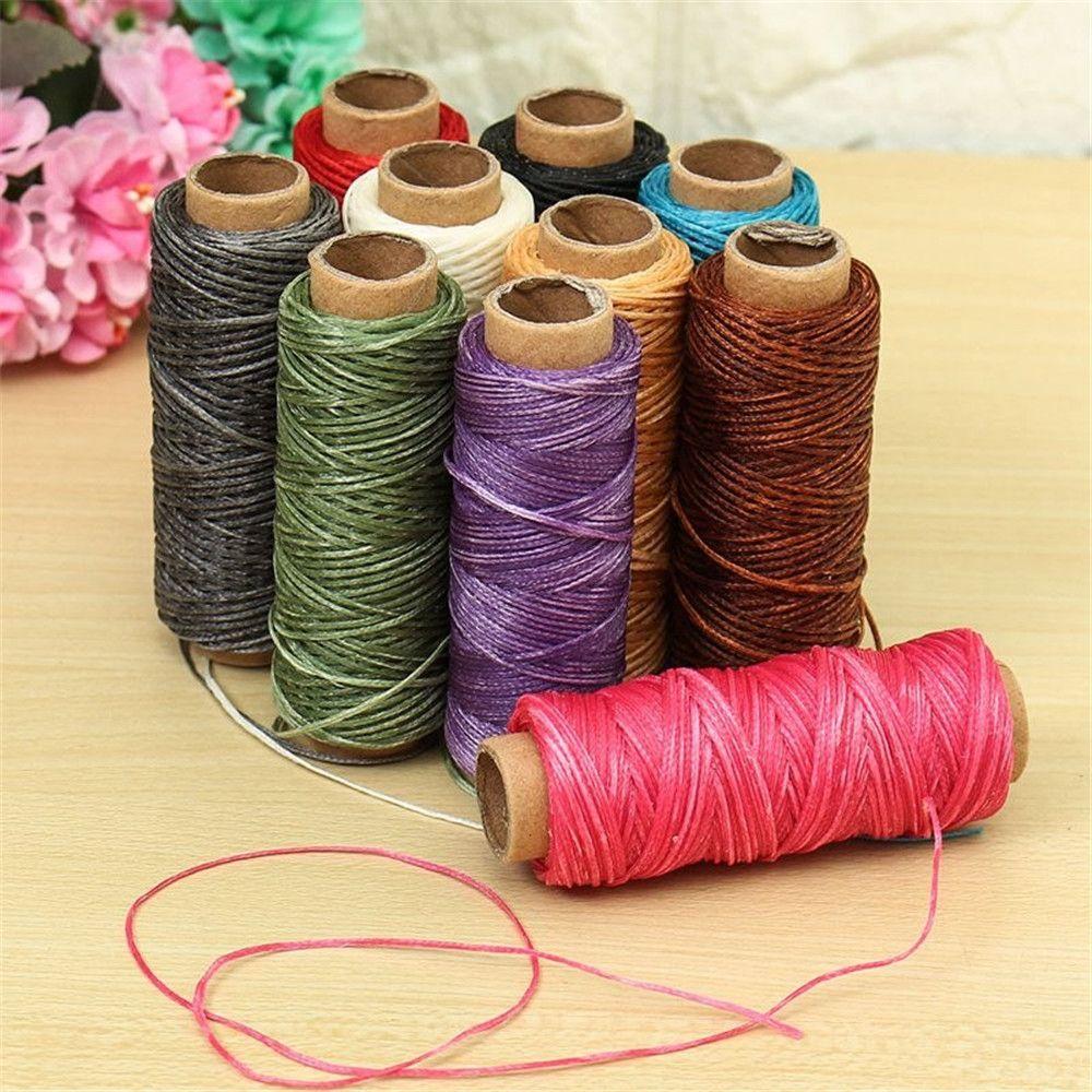 30m/roll Tool Handicraft Flat Hand Stitching Waxed Thread Sewing Line Leather Cord