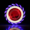 Motorcycle LED Headlight Projector Lens Dual Angel Devil Eye Head Lamp   Type Blue Pink