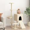 VidaXL Cat Tree with Sisal Scratching Posts Cream 130.5 Cm 172040