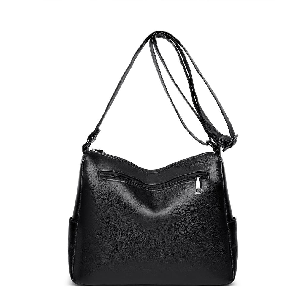 Vintage Crossbody Shoulder Bag Multi-Pocket Zipper & Adjustable Strap Perfect for Travel