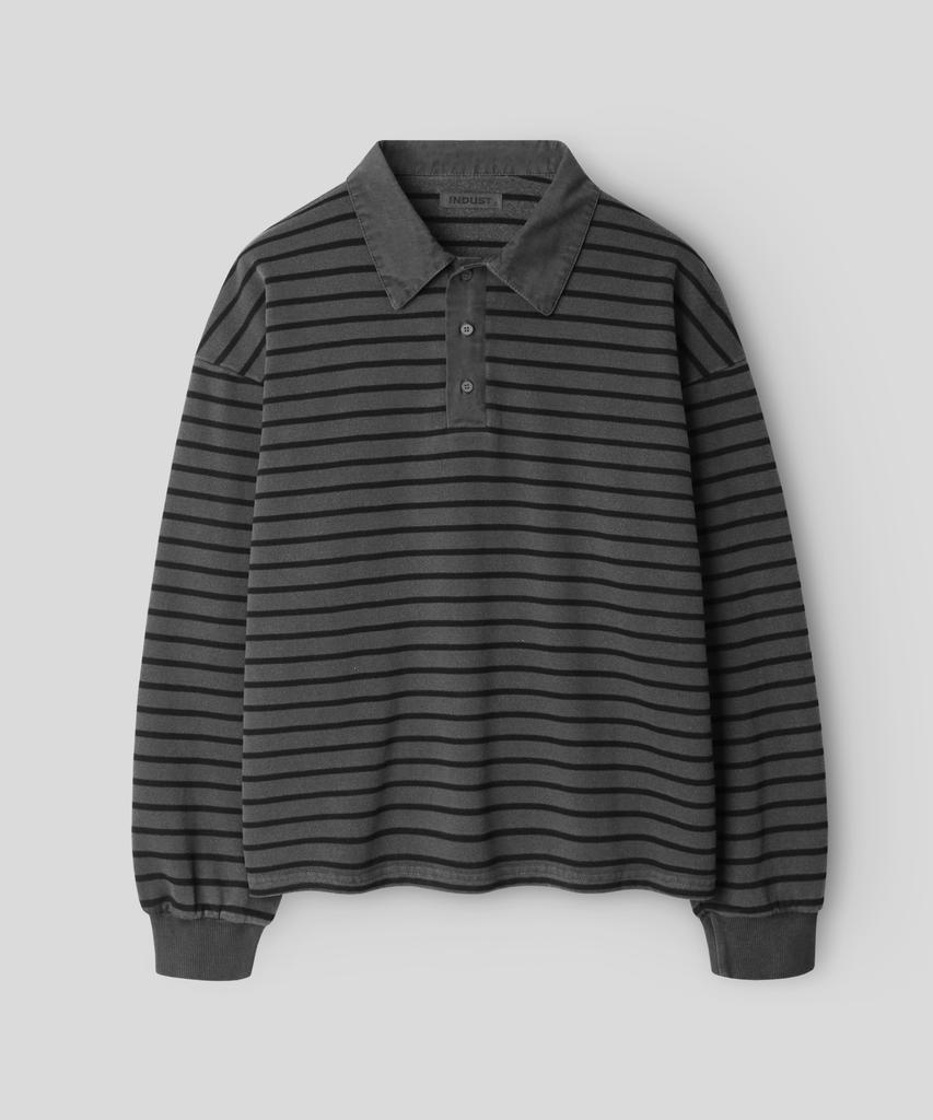 INDUST Pigment Stripe Pique T-Shirt_Beige