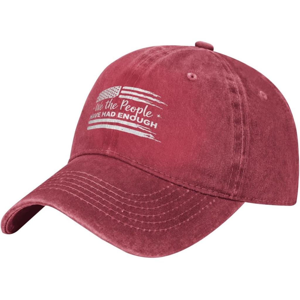We The People Had Enough Distressed Baseball Cap Washed Cotton Graphic Hat for Unisex