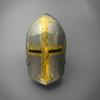Brass and Steel Crusader Helmet Visored Trollkors