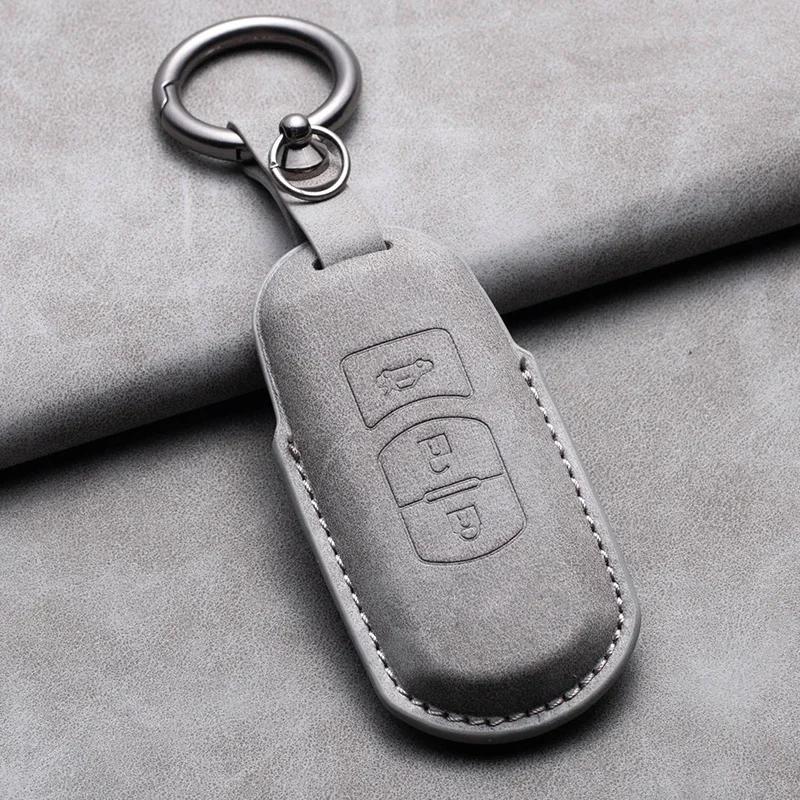 2/3 Buttons Leather Car Remote Key Case Cover Shell For Mazda 2 3 6 Axela Atenza CX-5 CX5 CX-3 CX-7 CX8 CX-9 2016-2019 Accessory H4