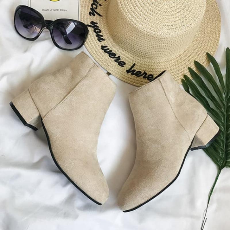 Shop   Women S Suede Mid Heel Ankle bootS wdmS wSe tS10364673
