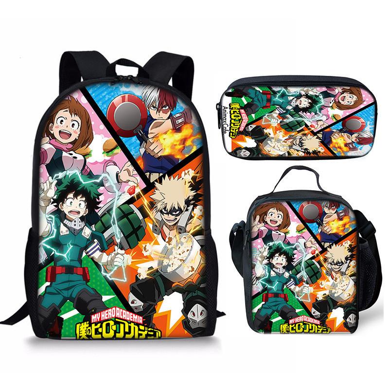 My Hero Academia Student Pack With Polyester Lining And Anime Cartoon Design For Teens