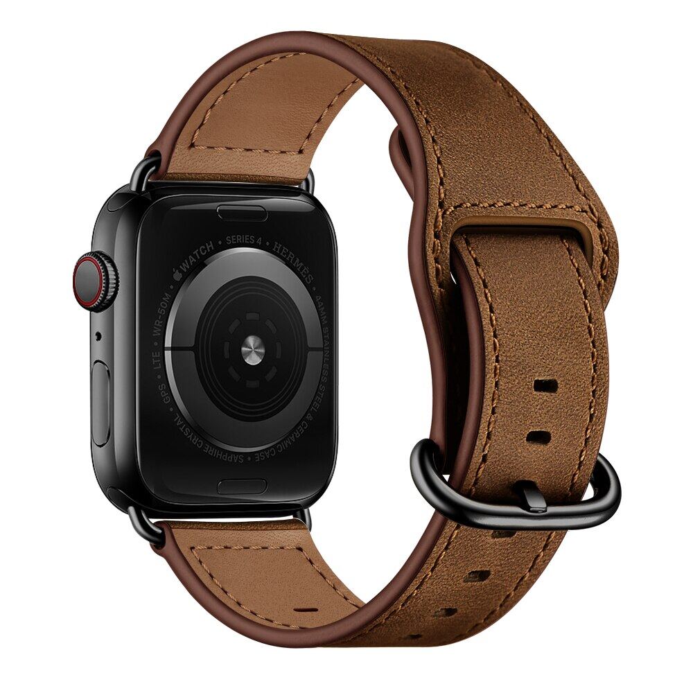 Genuine Leather Strap for Apple Watch Band  44mm 45mm 42mm Luxury Watch Band for IWatch Serie 7 3 4 5 6 Se 4 Fashion Watch Strap