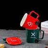 Креативный дизайн мусорного бака Керамические кружки с крышкой Кружка для кофе Молочный чай Офисная кружка Посуда для напитков Праздничный подарок на день рождения Смешная кофейная кружка