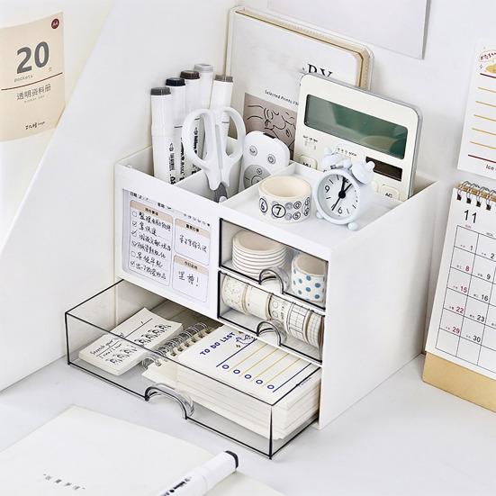 Многофункциональный настольный органайзер, ящик с держателем для ручек, большой вместительный настольный органайзер с несколькими отделениями, чехол для хранения