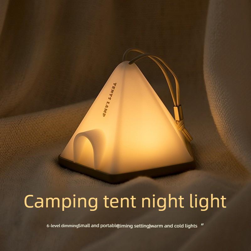 Portable Tent Night Light USB Rechargeable Bedside Lamp Minimalist Camping Mood Light