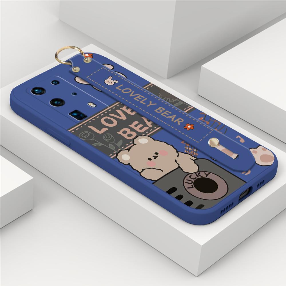 Для Honor 70 90 Lite X6 X6a X6b X8 X8a P20 P30 P40 Pro Infinix Smart 8 с браслетом Retro Music Bear Мягкий силиконовый противоударный чехол для телефона