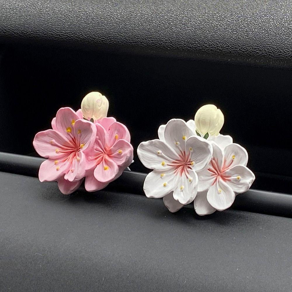 Vent Clips Car Air Freshener Peach Flower Perfume Diffuser Clip Auto Decoration