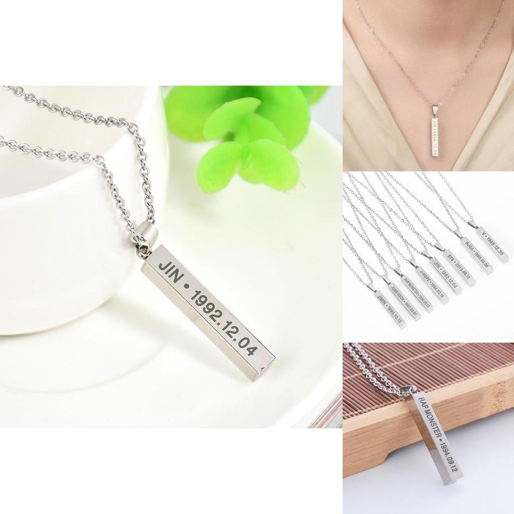 Bangtan Boys Themed Jewelry Stainless Steel Long Chain For Women And Teens