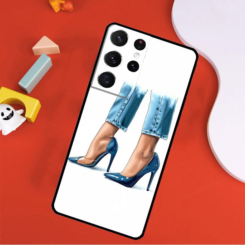 Модный Чехол для Телефона на Высоких Каблуках для Samsung Galaxy S25 Ultra S24 Ultra S9 S10 S20 S21 S22 S23 Plus S24 FE